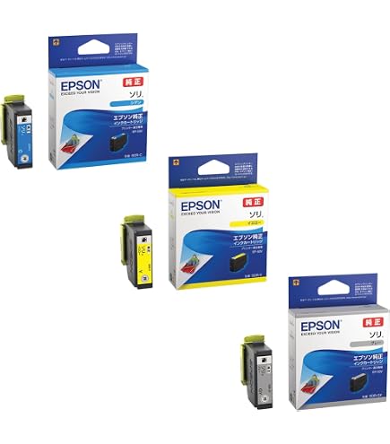 EPSON 純正インク　3色 Amazon | 【純正品 3色セット】 エプソン インクカートリッジ ソリ SOR