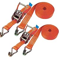 ベストアンサー ラチェット式 Jフック ラッシングベルト フック 破断荷重 1500kg 2本セット ベルト幅 35mm 固定側 0.5m 巻側 6m ラッシング ベルト 荷締め 固定