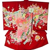 産着 初着 祝い着 女の子 着物 /S51赤・花毬