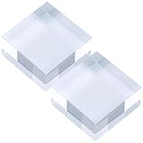 つくしサイエンス アクリルブロック 100×100×50mm 2個 透明 台座 展示 撮影 陳列 什器 ベース クリア ディスプレイスタンド 四角形 直方体 正方形 10cm 10センチ 100mm 100ミリ 100-100-50*2