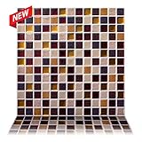 Tic Tacタイル – 12 " x 12 " Premium Anti金型ピールとスティック壁タイルin Square Maple 12"x12"