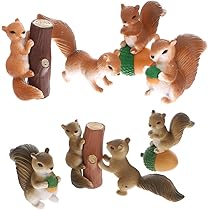 Amazon.co.jp: OUNONA リス 置物 フィギュア ミニチュア リスの