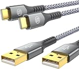 USB Type C ケーブル【2本セット3m+3m】Sweguard USB-C to USB-A 3.2A ケーブル【QC3.0対応 急速充電】タイプc 充電けーぶる iPhone15 Pro Max, iPhone16 Pro Max,Samsung Galaxy S24/S23/S22/S21/S20/S10,Sony,Huawei,Pixel,type c機器と互換性があり(グレー)