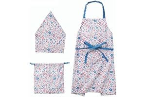 レップ(Rep)リサ キッズエプロン+バンダナ+巾着セット ブルー