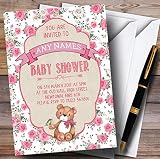 ピンクローズ女の子Teddy Bear Picnic Invitationsベビーシャワー招待状 200 Invitations