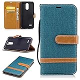 LG K4 2017 ケース LG K4 2017 ケース, OMATENTI 100％手作り 高級PUレザー ケース 手帳型 保護ケース カード収納ホルダー付き 横置きスタンド機能付き マグネット式