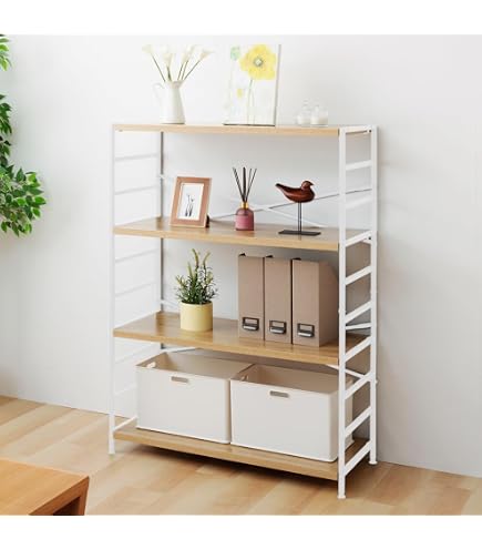 Amazon｜カインズ(CAINZ) 木製ラック25 3段 ナチュラル C1｜オープン