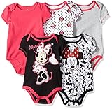 Disney Baby Girls ' Minnieマウス5パックボディスーツ カラー: ブラック