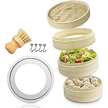 Amazon | 【高さ調整輪付☆受け台セット】せいろ 受け台 竹 24cm 2段