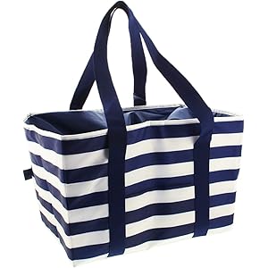 全家協 レジかごバッグ 肩からかけれる保冷お買い物バッグ ネイビー ホワイト 約26L PB-5401 ネイビー×ホワイト