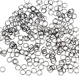 KUKU工房 丸カン 線径0.7mm 300個セット (外径4mm, ガンメタブラック)