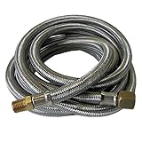Lasco 16-9085 Stainless Steel Propane 12-Feet High Pressure Cooker/Smoker Hose, 1/4-Inch Male Iron P