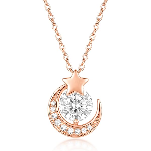 Amazon.co.jp: ゴールド 月と星 ネックレス 925スターリングシルバー
