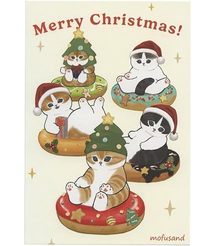 [値下げ]モフサンド　mofusand クリスマス3点セット&ファイルとカード付 値下げ]モフサンド mofusand クリスマス3点セット&ファイルとカード付