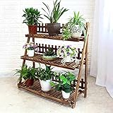 J-園芸ラック ラワースタンド 3段梯子フラワーラック木製植物棚フラワーポットホルダーフラワースタンドコーナーフラワーラックディスプレイシェルフ庭用収納棚室内または屋外用居間、バルコニー、庭装飾用ラッ