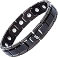 Smarter LifeStyle Elegant Titanium Magnetic Therapy Bracelet Pain Relief For Arthritis And Carpal Tunnel Black