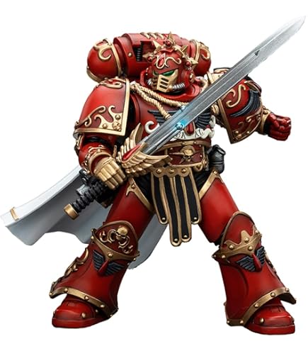 JOYTOY 1/18 - Warhammer 40K - Blood Angels Sanguinary Priest - Figurine Articulée Avec Pistolet Lourd, épée Tronçonneuse, Narthecium - 15 Ans