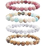 YISSION Beaded Bracelets Essential Oil Bracelets Semi Precious Gemstone Bracelet Healing Crystal Bracelets for Man Women Girl