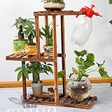 ソリッドウッドフラワーシェルフフロアマルチレイヤーマルチ肉高と低盆栽バルコニーリビングルーム屋内と屋外の花のポットラック