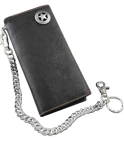 Amazon.co.jp: 財布 メンズウォレットメンズ紙幣チェーン付きロング