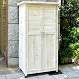 木製収納庫 Potager(ポタジェ) ハイタイプ(高さ150cm×幅80cm×奥行き50cm) ウォッシュホワイト WS-1500WHT