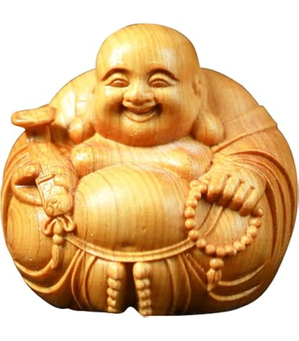 Amazon.co.jp: Lhyxuuk布袋様 置物 仏像 木彫り ミニ 七福神 木製 布袋 