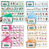 Zwttey 不規則動詞/複数名詞/比較度/動詞時制 4テーマ 英語フラッシュカード 単語 組み立てポケットカード 文法 教育学習補助 幼稚園前の教室用品