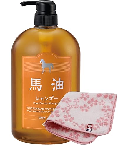 Amazon | アズマ商事【今治タオル付き】馬油シャンプー400mL/旅美人