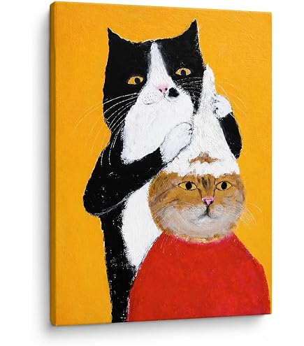 Amazon.co.jp: 猫 ポスター イラスト 絵画 漫画 アートパネル 動物