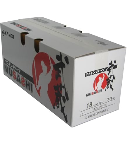 Amazon.co.jp: カモイ マスキングテープ 弁慶18mm×18m 70巻入