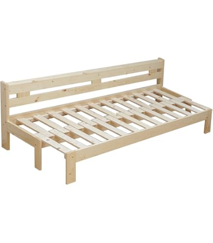 IKEA MINNEN ミンネン MINNEN ext bed frame with slatted bed base, gray-blue, 381