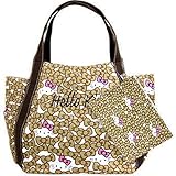 ≪Lサイズ≫【Hello Kitty/ハローキティ】お揃いのポーチ付き！キティちゃんのトートバッグ バルーンバッグ エコバッグ Lサイズ (No.008 リボンミリタリー)