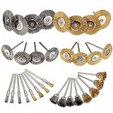 xlp ワイヤーブラシ 鋼ブラシ 研磨ブラシ 研削ブラシ バリ取り 真鍮 耐久性と実用 32Pcs