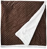 Elegant Comfort Luxury Micro-Sherpa Ultra Plush Solid Blanket, Full/Queen, Chocolate