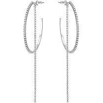 Amazon | スワロフスキー フィット 大きなフープ ピアス