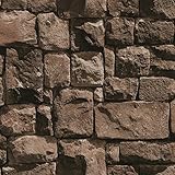 birwall 2013 Faux Stone Texturedレンガブロック壁紙ロール3dホーム装飾、20.8 X 393.7」、"ブラウン