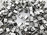 紐止め金具 カシメ シルバー 150個 幅5mm エンドパーツ アクセサリー パーツ 金具 ファイニエ （AP0835）