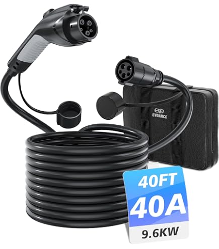 Amazon.co.jp: EVDANCE レベル2 EV充電器 40Amp, 240V 9.6KW 