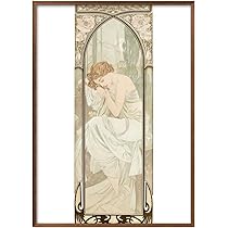 アルフォンス・ミュシャ ガラスパネル4枚セット アルフォンス・ミュシャ ガラスパネル4枚セット アルフォンス