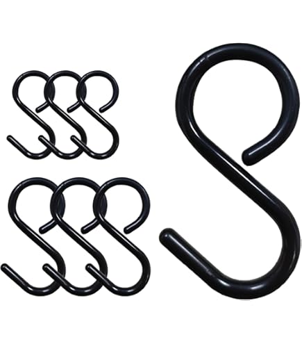 Amazon.co.jp: 蝶屋物産 S字フック ブラック Sサイズ(全長7.1cm、開け