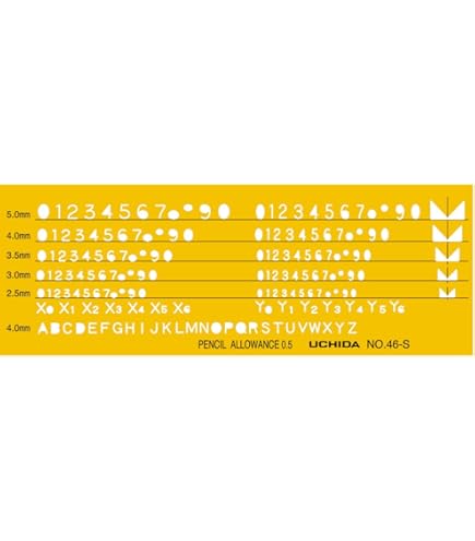 Amazon | ウチダ テンプレート No.1-S 英字数字定規 1-843-1011 | 定規