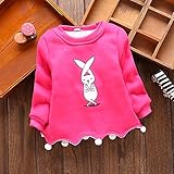 (チェリーレッド) CherryRed ベビー 女の子 防寒対策 綿服 スウェット Tシャツ 厚手 可愛い 暖かい 遊び着 普段着 100 ローズレッド