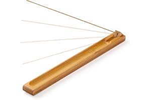 Bamboo Wood Incense Holder for Sticks with Adjustable Angle, Incense Burner with Ash Catcher, 9.8 Inches