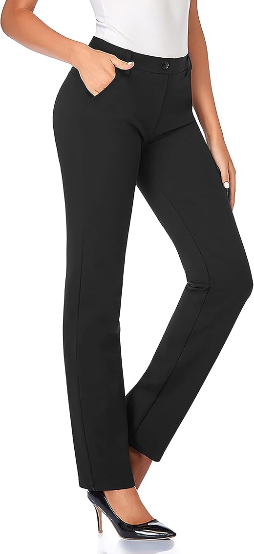 Stretchy Straight Dress Pants 