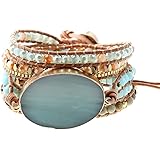 Plumiss Women Boho Handmade Natural Stone Wrap Bracelets Variety Beads Strand Bracelet for Men Collection