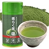 粉末緑茶 ・ 煎茶 楽らく茶 40g 振出し缶入 粉末茶 静岡産 粉砕茶