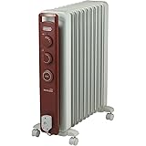 デロンギ(De'Longhi) ヴェルティカルド オイルヒーター [10~13畳用] セロ風暖房 ホワイト＋ブラウン RHJ21F1015-BR
