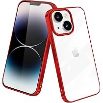 1-34: Xperia14スマホカバー クリアカバーメッキ加工 ソフトケース赤 1