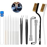 3D Printer Nozzle Cleaning Kit - 0.15mm 0.25mm 0.35mm 0.4mm 0.5mm Needles, Brushes, Socket Wrench and Tweezers Toolkit - Stai
