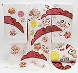 桶絞り雪輪露芝 鞠 宝尽し 白綸子地 お宮参り 着物 女の子(初着 産着 のしめ)【絹100% 友禅 】